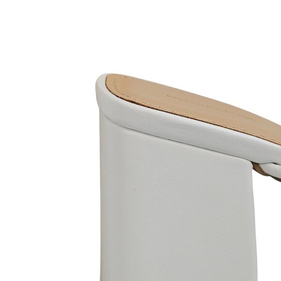 PrettyLittleThing 5/38 White Strappy Block Heel Preppy Summer Party Wedding Y2K - Picture 10 of 16